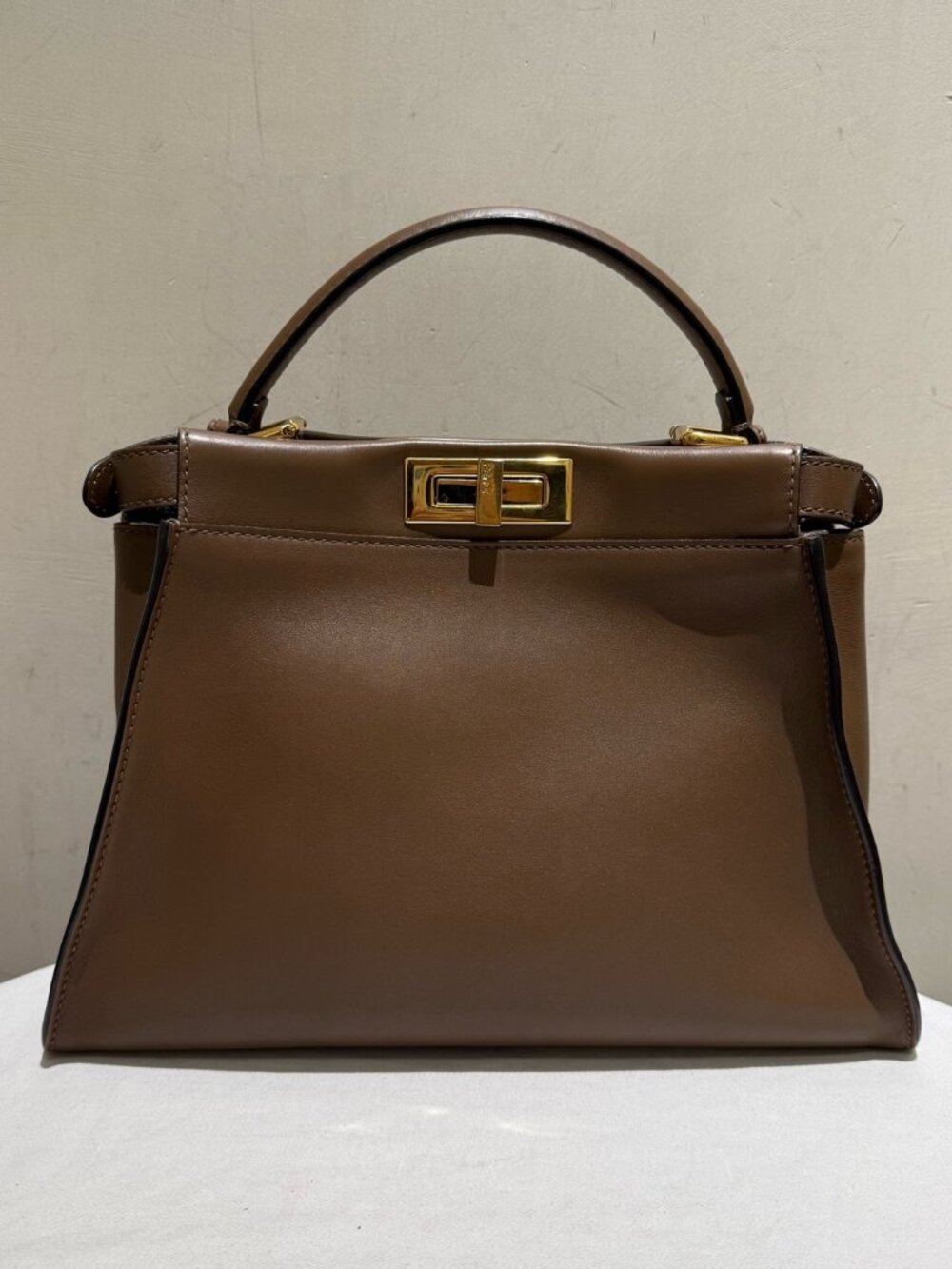 Fendi Peekaboo Brown Smooth Calfskin Handbag